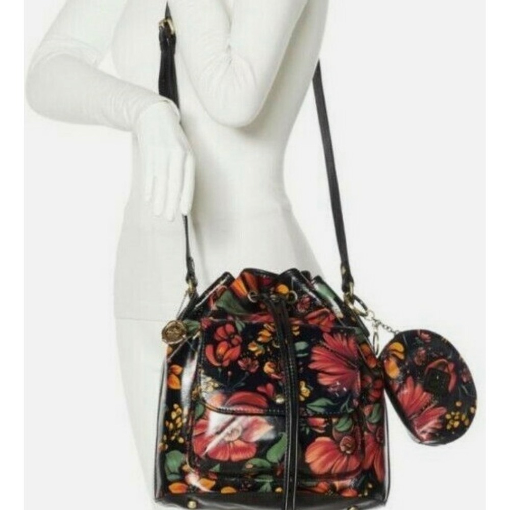 Patricia Nash SABINA Leather Crossbody Drawstring Bag Plus Pouch PATRIOT BLUE - Picture 4 of 12
